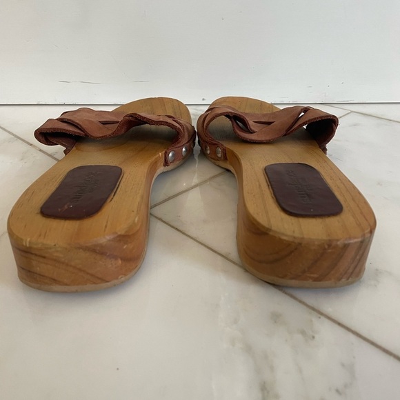 Sundance, euro 41, US Women’s 9.5-10, brown braided leather and wood sandals EUC - Picture 5 of 9